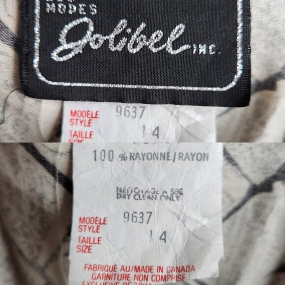 SOLD Vintage "Les Modes Jolibel" White Diamond 1 Button Blazer Plus Size 14 - Picture 11 of 13